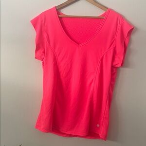 Women's V-Neck Pink Workout Top